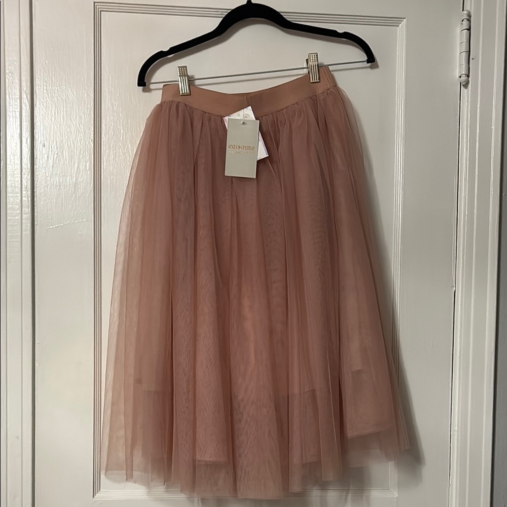 Pink Tiered Midi Skirt Cocktail
